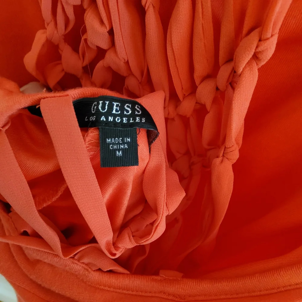 GUESS JEANS jersey maxi jersey dress In Orange  - Size Medium - Picture 6 of 7